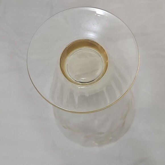 Tiffin Floral Etched Footed Ice Tea Tumbler 5" Mandarin Yellow Depression Glass - Picture 4 of 6